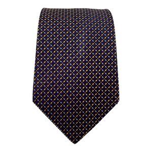 CHRISTIAN DIOR Blue Geometric Silk Tie France 58"-3.9" EC